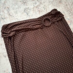 Robert Louis Chocolate Brown Skirt with White Dots